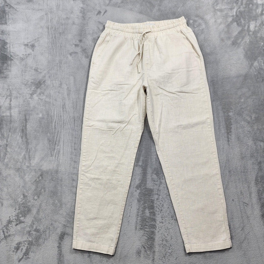 Cotton On Pants Mens S Ivory East Coast Textured Linen Chino Relaxed Summer